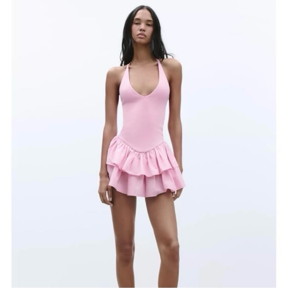 Zara Pink Ruffle Dress